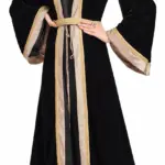 Classic Black Velvet Party Gown with Crystal Bead Lacework