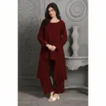 Designer Deep Maroon Pant Top Co-Ord Set