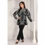 Black Velvet Jacket with Silver Crystal Cut Dana Embroidery